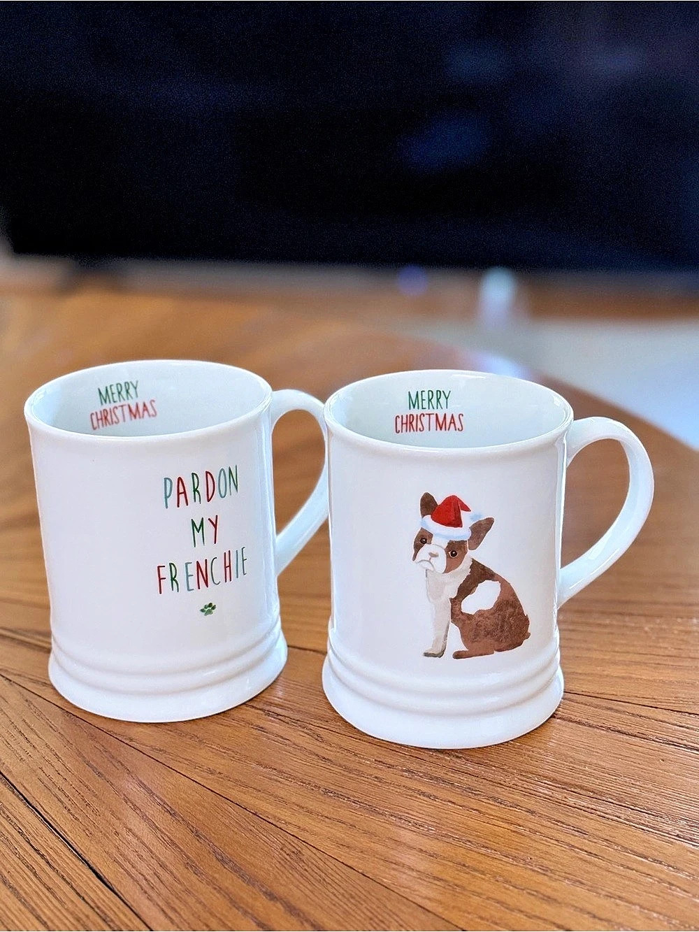 Fringe Studio Christmas French Bulldog Ceramic Mug Set of 2